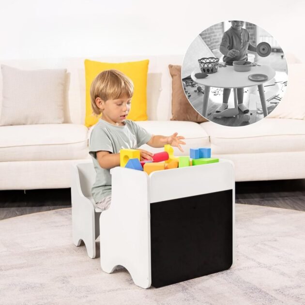 Ensemble Bureau & Chaise Pour Enfants | 2 en 1 | مكتب للأطفال + سبورة